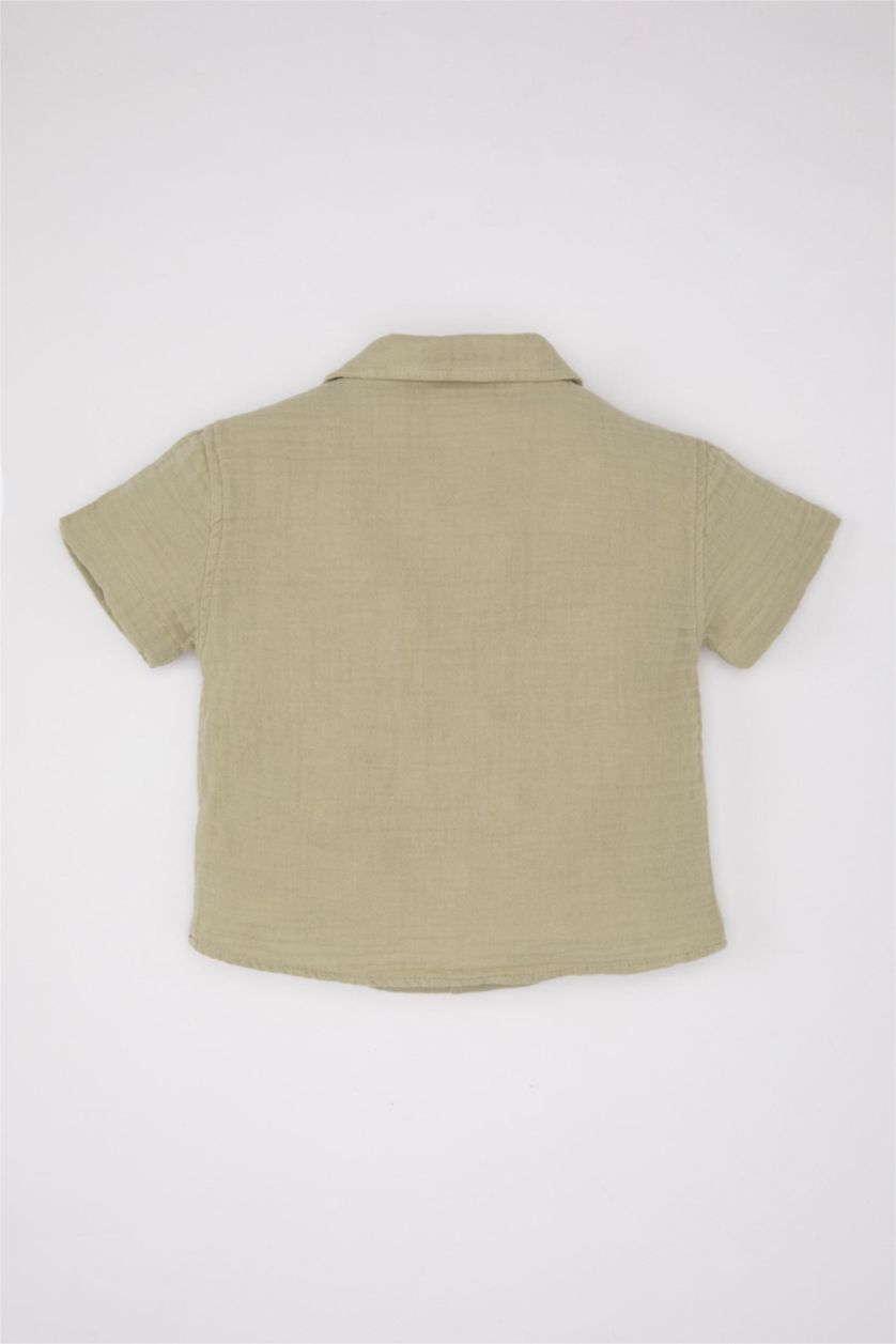 Малыши мальчики Светло-зеленый Рубашка с коротким рукавом для малышей мальчиков