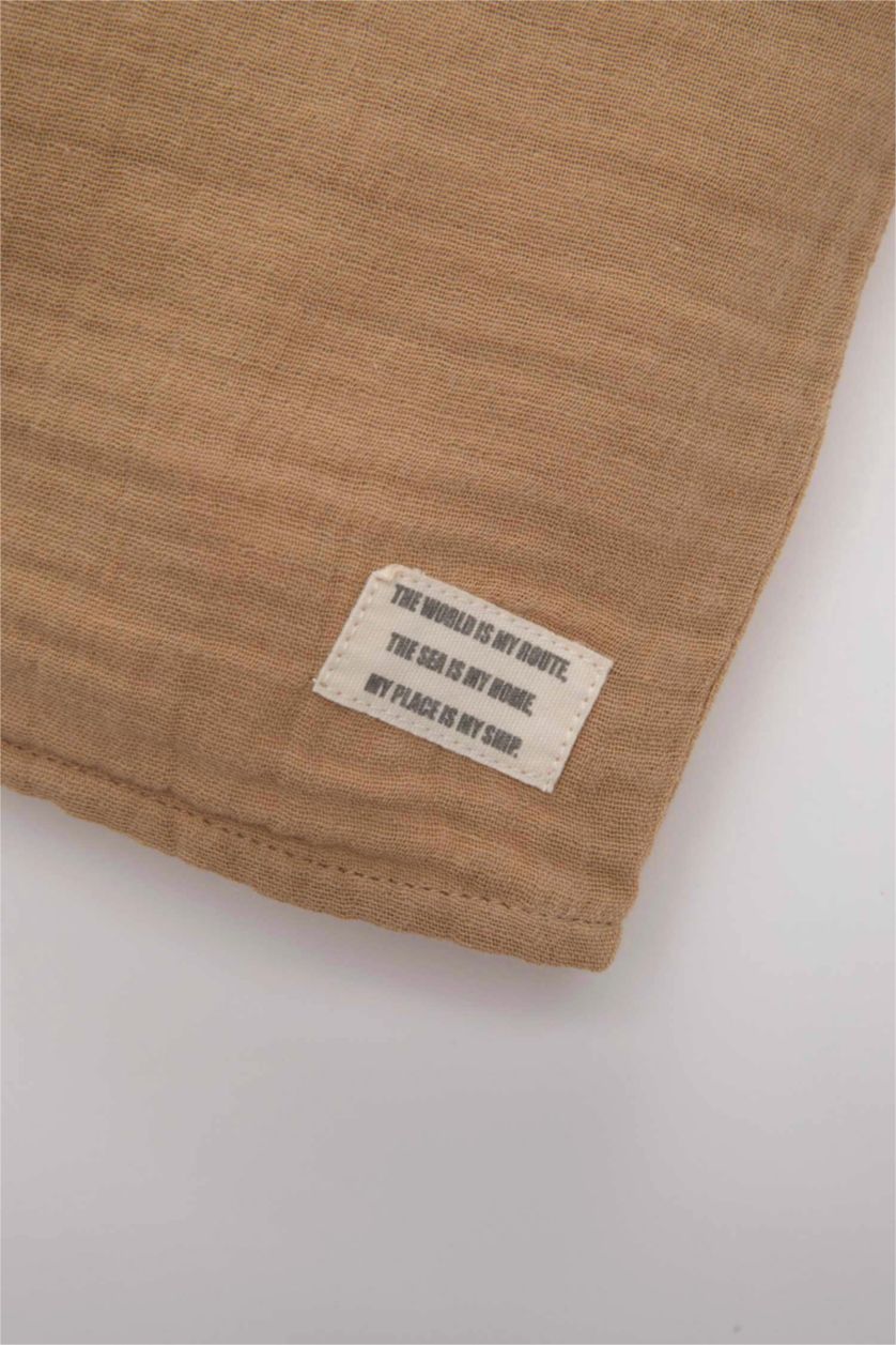 BABY BOY Beige Baby Boy Muslin Shirt Shorts 2 Piece Set