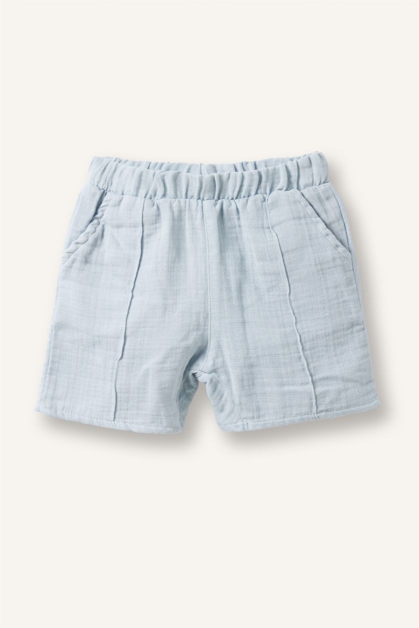 BABY BOY Blue طقم موسلين قصة عادية
