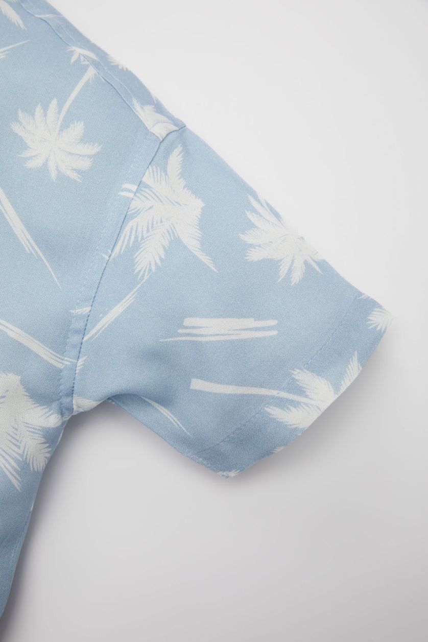 Baby Boy Light Blue Baby Boy Shirt Collar Short Sleeve Shirt