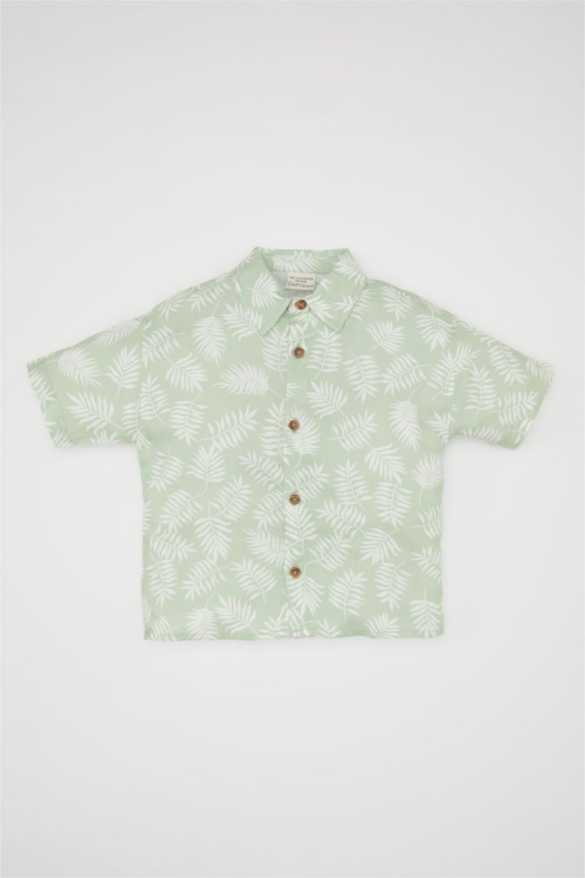 طفل صغير نعناع قميص ولادي نص ردن قصة عادية منقوش