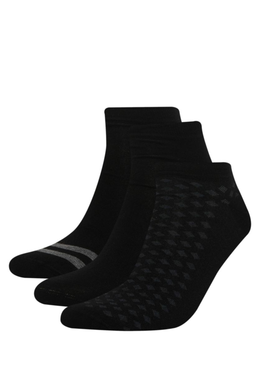 MAN Black Man Striped 3 piece Short Socks