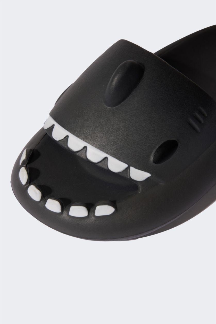 Erkek Çocuk - Genç Erkek Siyah Yüksek Taban Tek Bantlı Eva Terlik Erkek Çocuk