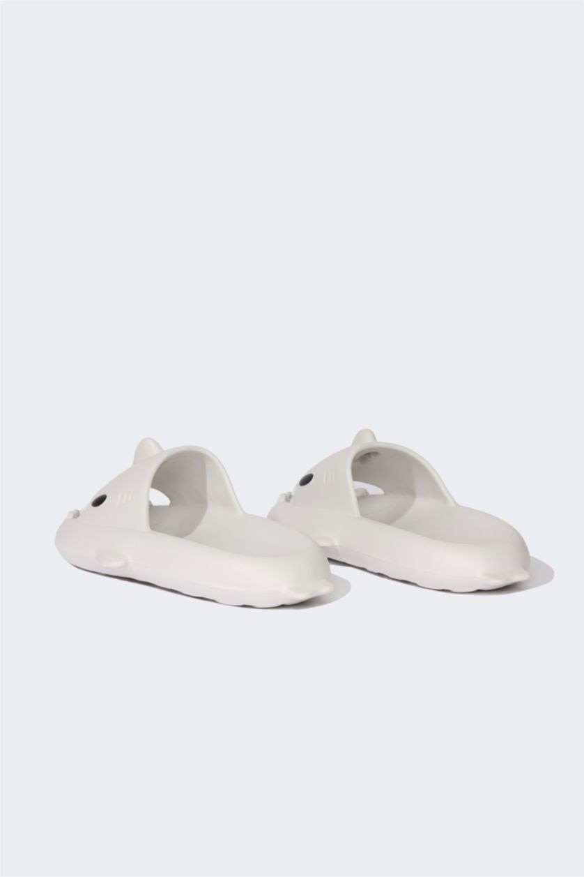 Erkek Çocuk - Genç Erkek Açık Gri Yüksek Taban Tek Bantlı Eva Terlik Erkek Çocuk