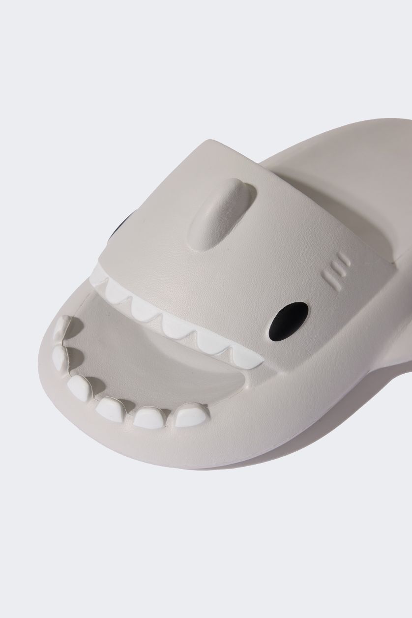 Erkek Çocuk - Genç Erkek Açık Gri Yüksek Taban Tek Bantlı Eva Terlik Erkek Çocuk