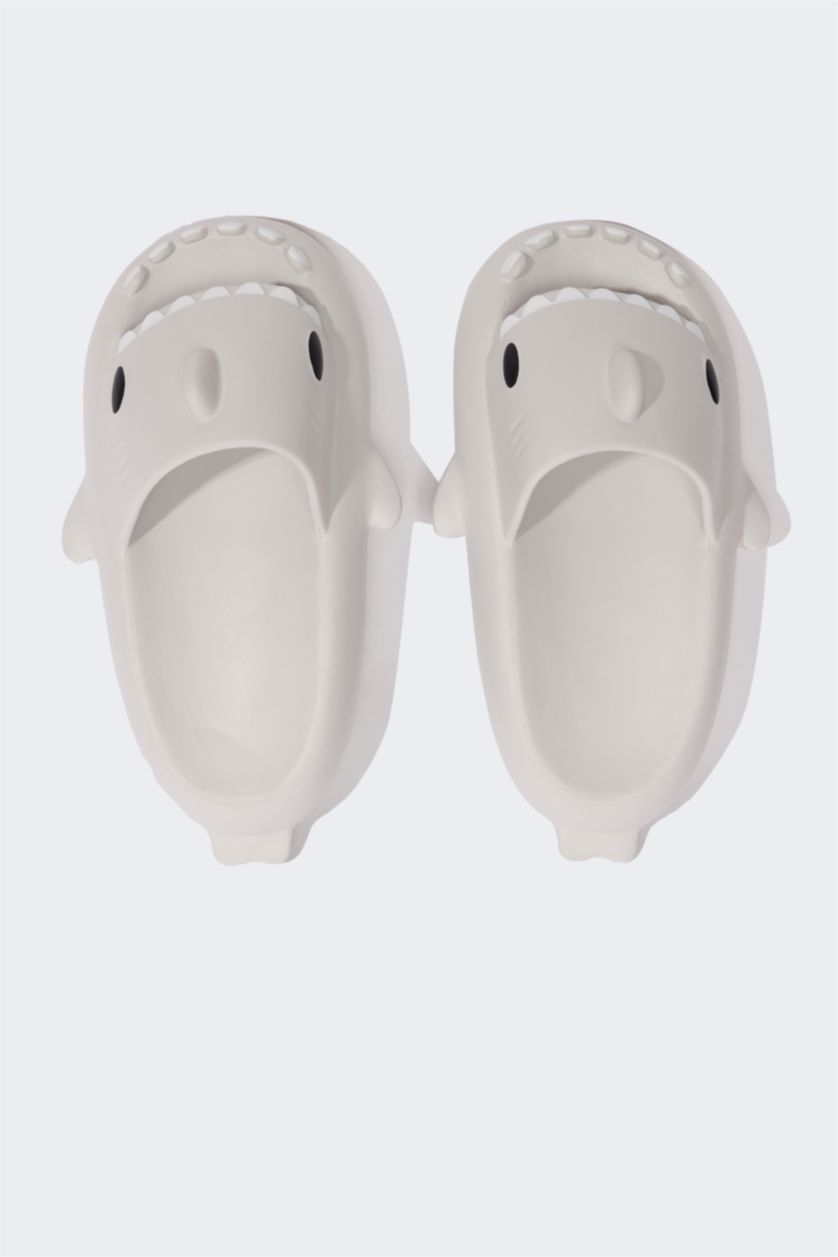 Erkek Çocuk - Genç Erkek Açık Gri Yüksek Taban Tek Bantlı Eva Terlik Erkek Çocuk