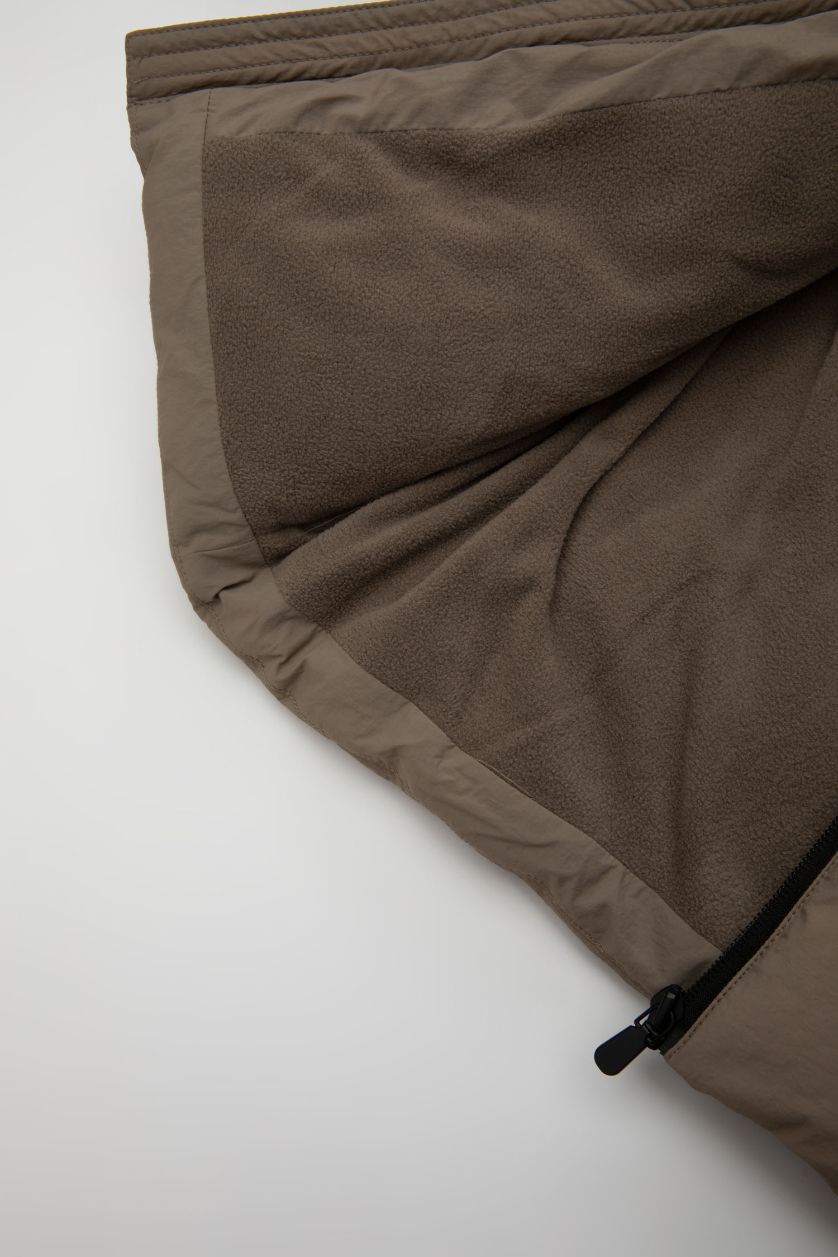 Erkek Bebek Vizon Erkek Bebek Su Geçirmez Çıtçıt Detay Kapüşonlu Ribana Kollu Fermuarlı Şişme Mont