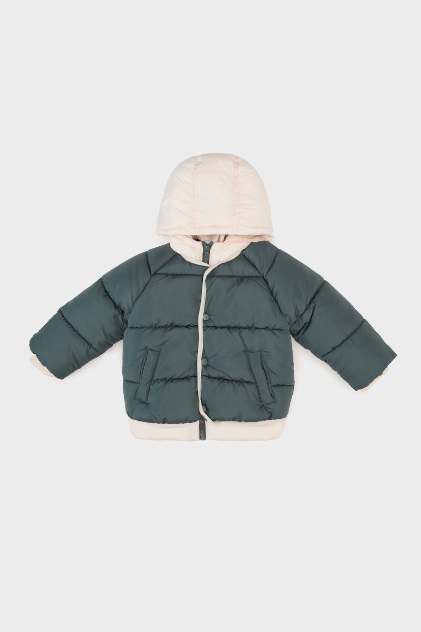 BABY BOY Grey Baby Boy Waterproof Pocketed Puffer Jacket