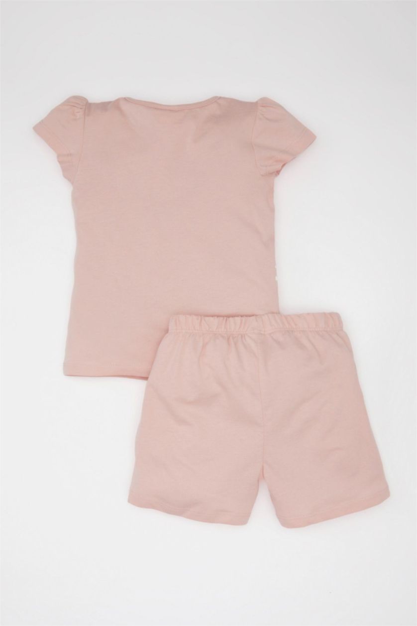 طفلة صغيرة زهري غامق طقم بيجاما ممشط بطبعة يونيكورن - قطعتين