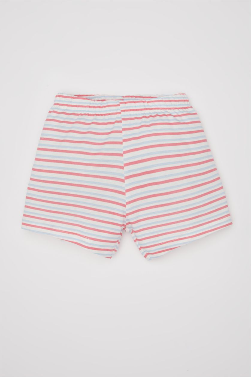 BABY GIRL Light Blue Baby Girl Bear Printed Cotton 4 Piece Pajama Set