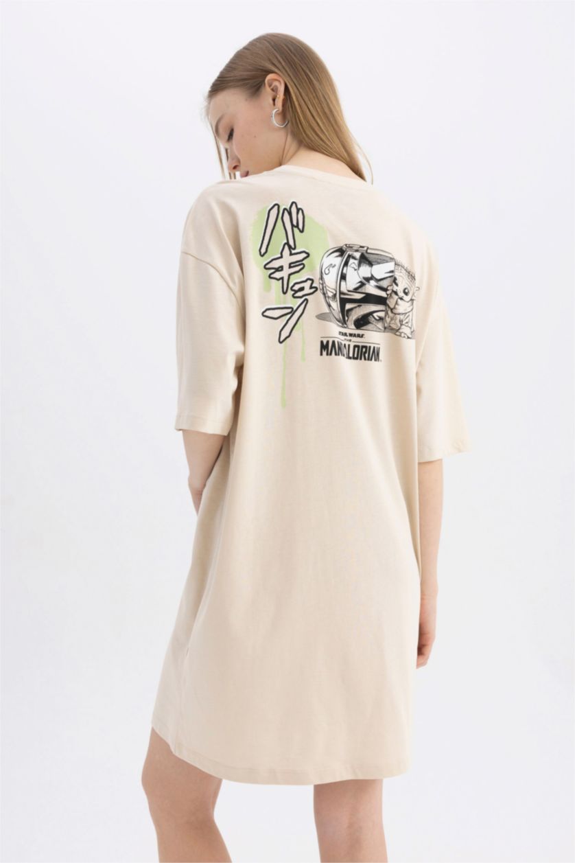 نساء بيج فستان تي شيرت قصير ممشط من Star Wars