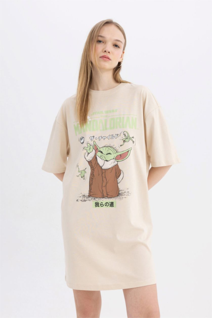 نساء بيج فستان تي شيرت قصير ممشط من Star Wars