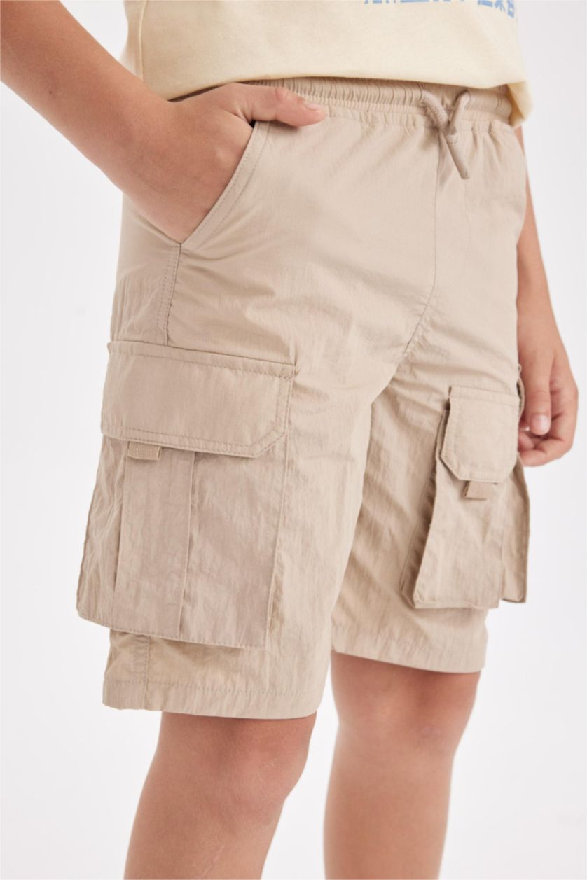 Мальчики и подростки Бежевый Шорты-карго парашюты для мальчиков