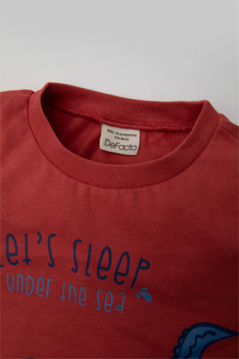 BÉBÉ GARÇON Bordeaux Pyjama en coton imprimé à manches courtes pour BéBé Garçon