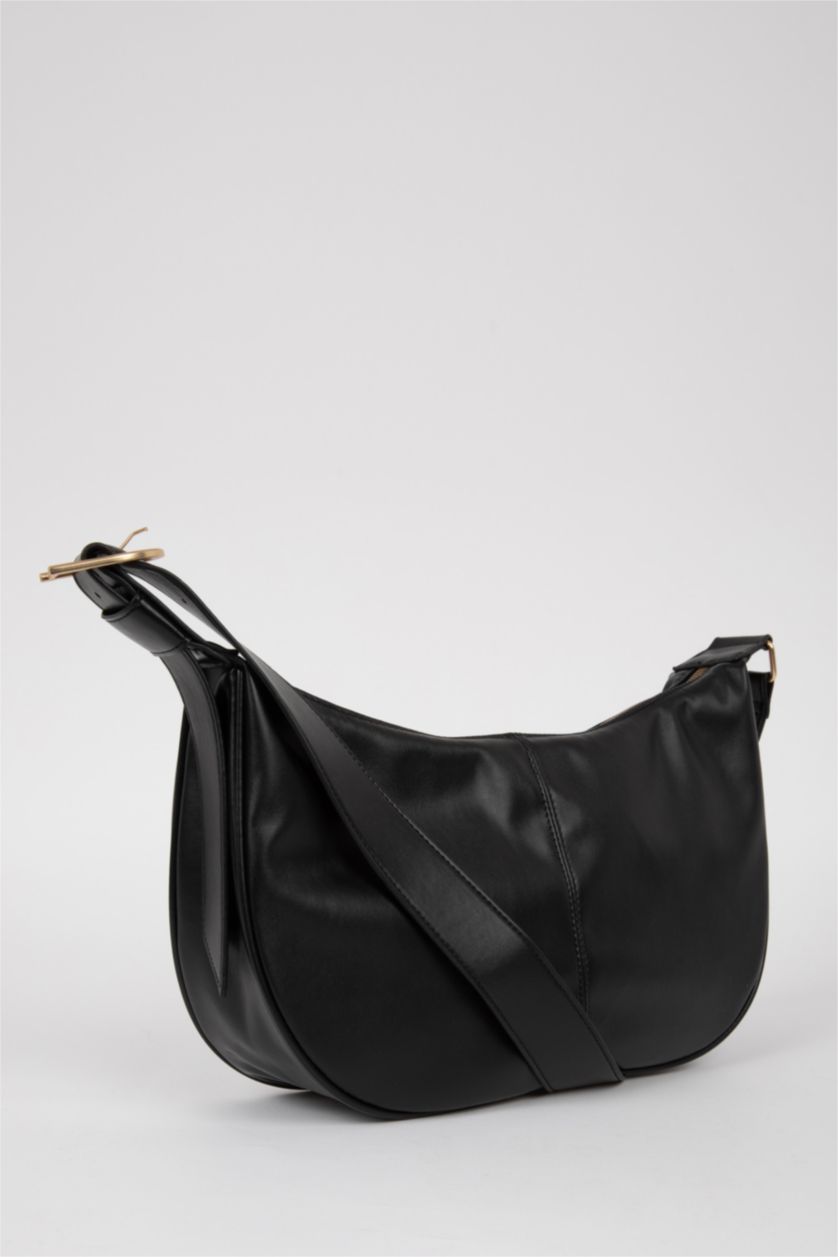 Kadın Siyah Suni Deri Çapraz Çanta