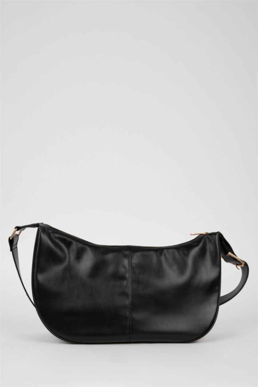 Kadın Siyah Suni Deri Çapraz Çanta