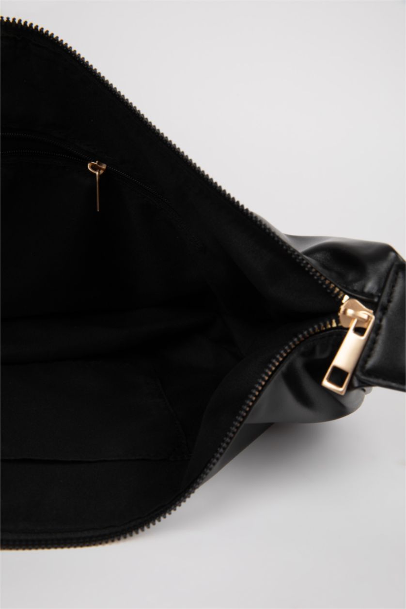 Kadın Siyah Suni Deri Çapraz Çanta