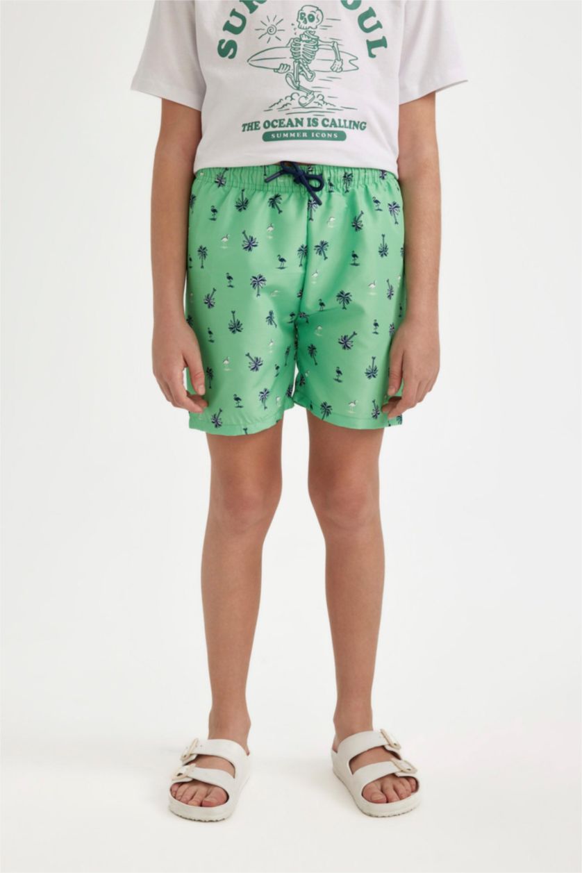Boys & Teens Mint Boy Patterned Swim Shorts