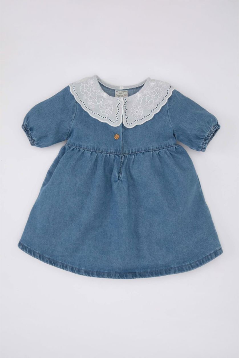 Baby Girl Blue Baby Girl Short Sleeve Denim Dress