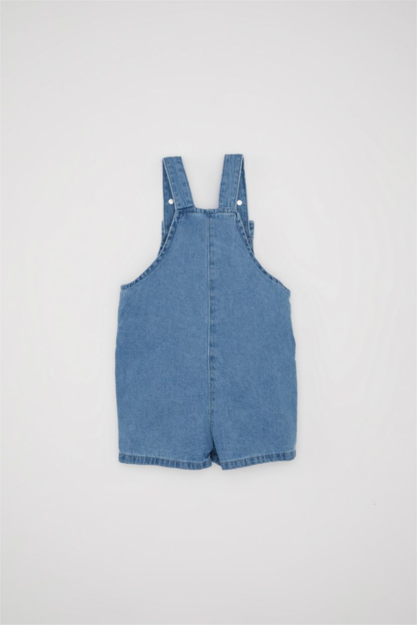Baby Girl Blue Baby Girl Embroidered Denim Jumpsuit
