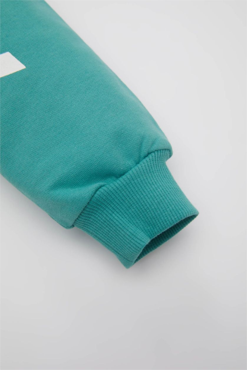 BABY BOY Green طقم قماش رقيق قصة عادية