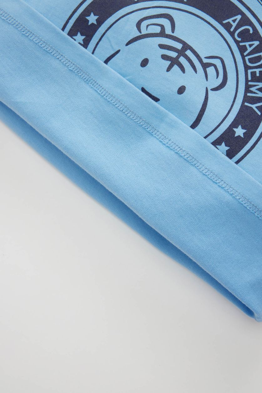 BABY BOY Blue Baby Boy Regular Fit Crew Neck Tiger Pattern T-Shirt