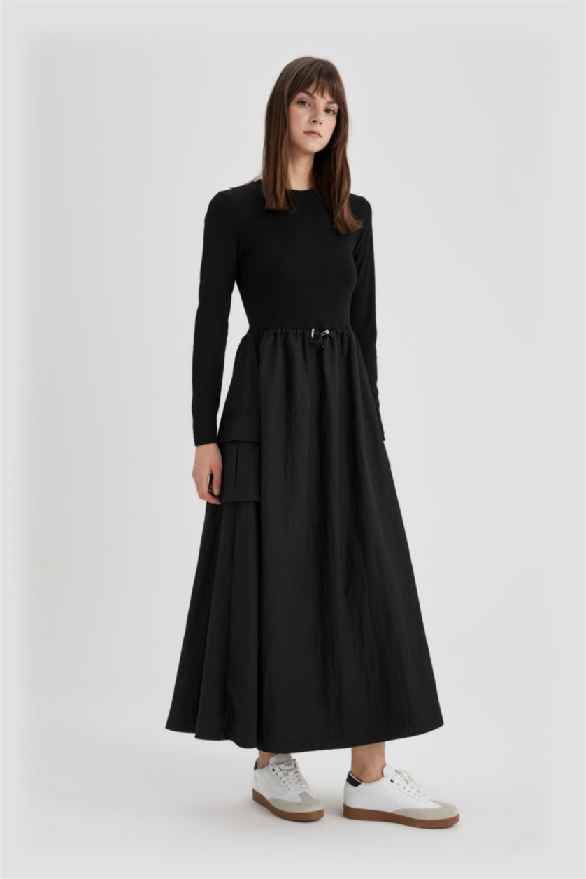 Kadın Siyah Paraşüt 2'li Takım