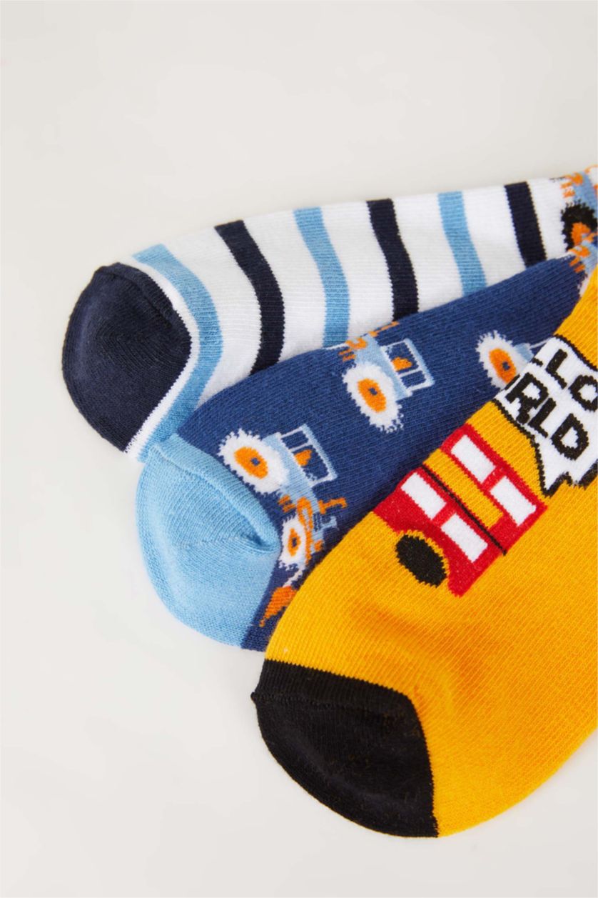 Мальчики и подростки Разноцветный Короткие носки из хлопка для мальчиков, 3 пары