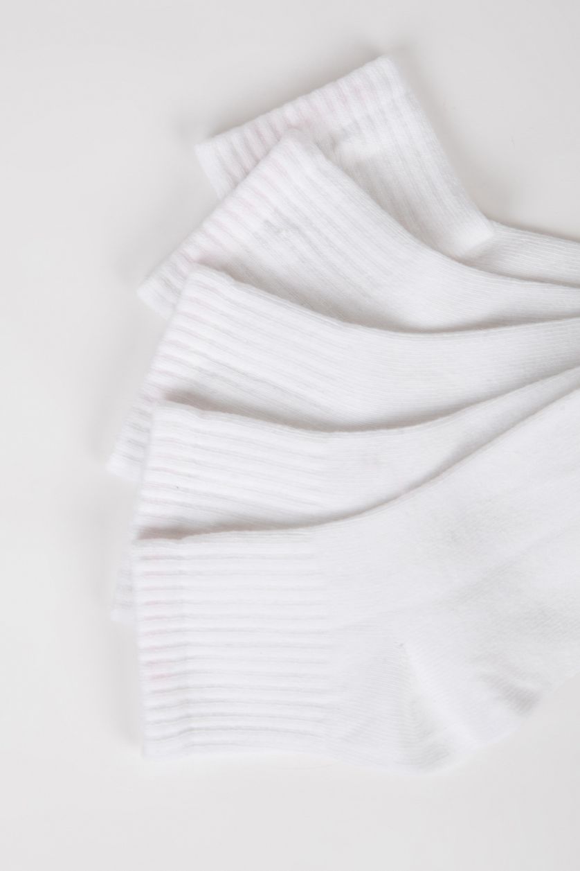 Erkek Çocuk - Genç Erkek Beyaz 5'li Pamuklu Patik Çorap Erkek Çocuk