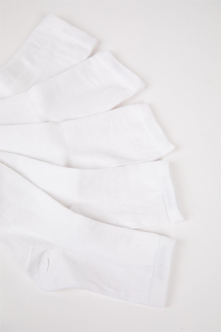 Boys & Teens White Boy 5 Piece Cotton Long Socks