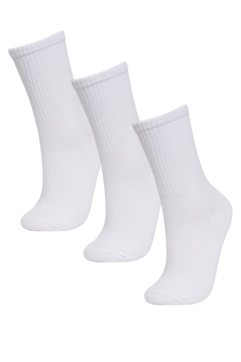 Young Boys - Teen Boys White Boy 3 Piece Long Socks