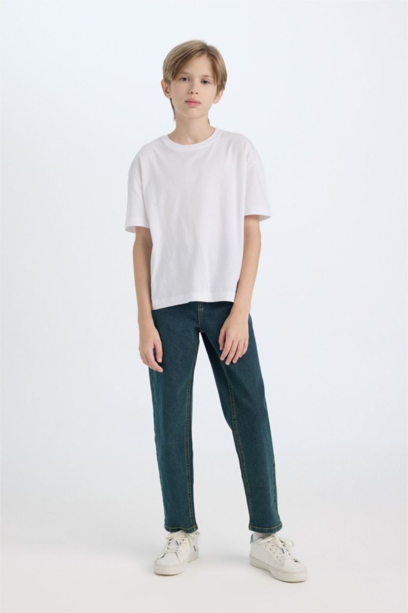 BOYS & TEENS Dark Green Boy Straight Fit Straight Leg Jeans