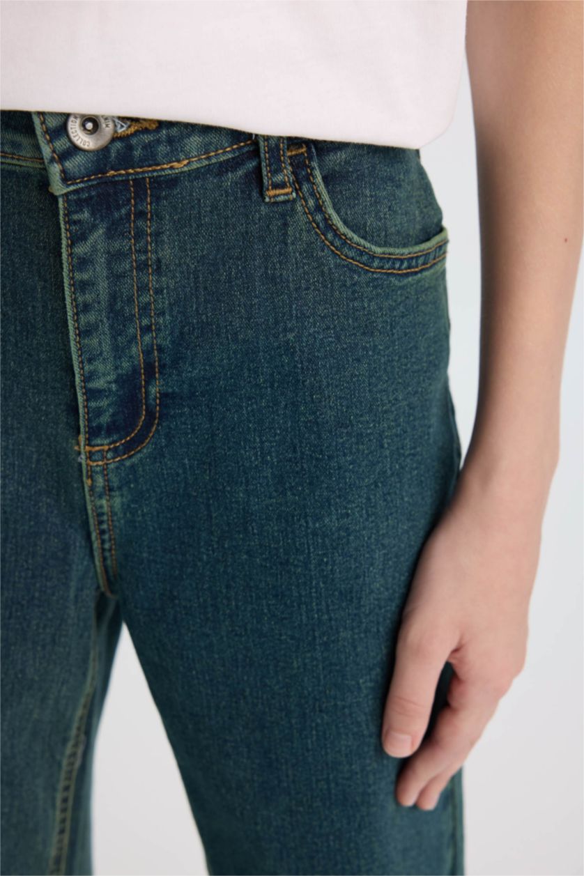 BOYS & TEENS Dark Green Boy Straight Fit Straight Leg Jeans