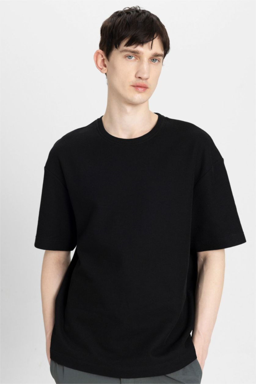 MAN Black Relax Fit Crew Neck Short Sleeve T-Shirt