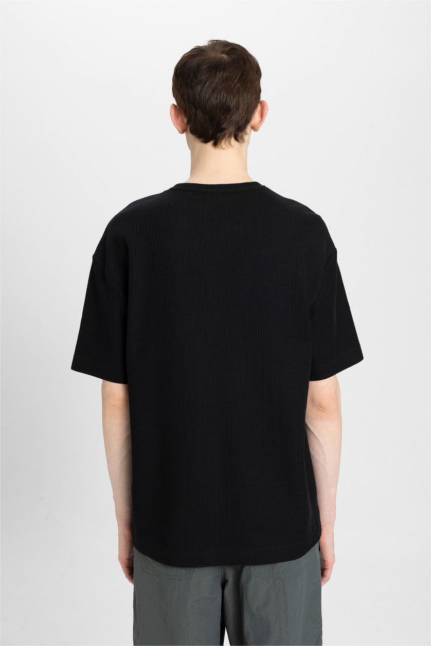 MAN Black Relax Fit Crew Neck Short Sleeve T-Shirt