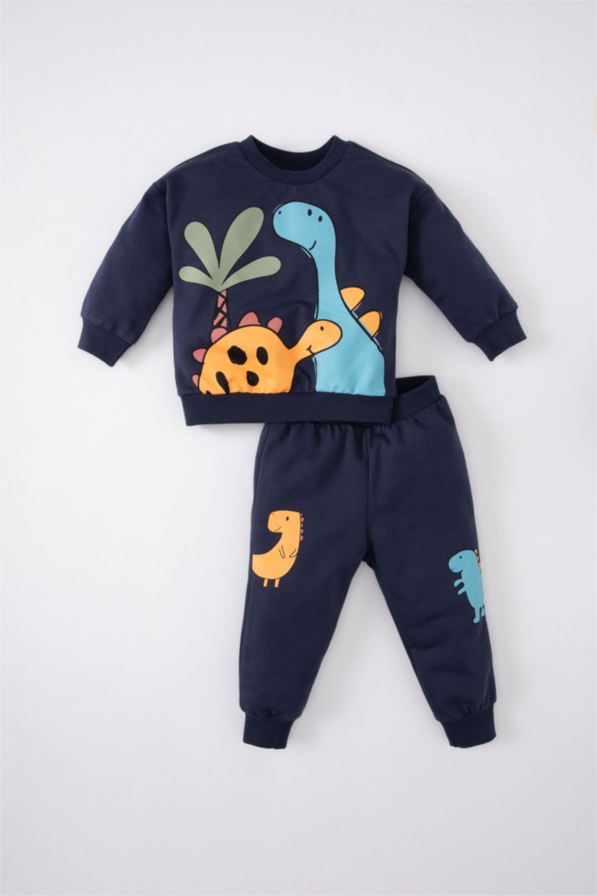 BÉBÉ GARÇON Marin Ensemble De Sweatshirt Imprimé à Dinosaure et Jogging Pour Bébé Garçon