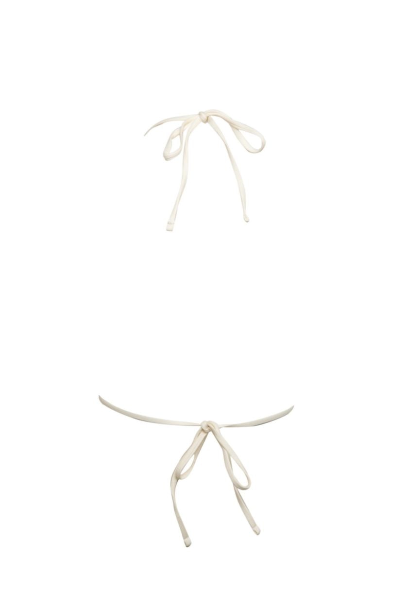 WOMAN Ecru Regular Fit Knitwear Bikini Top