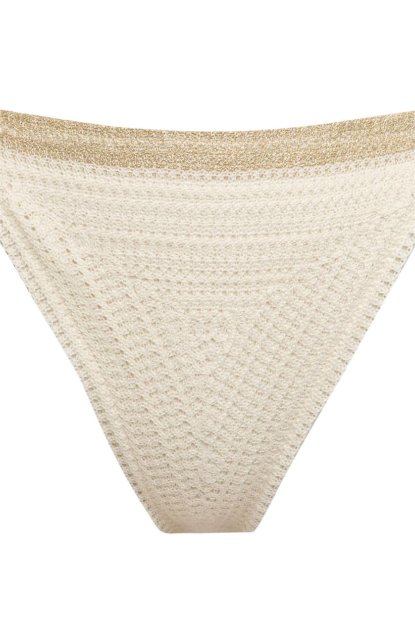 WOMAN Ecru Regular Fit Knitwear Bikini Bottom