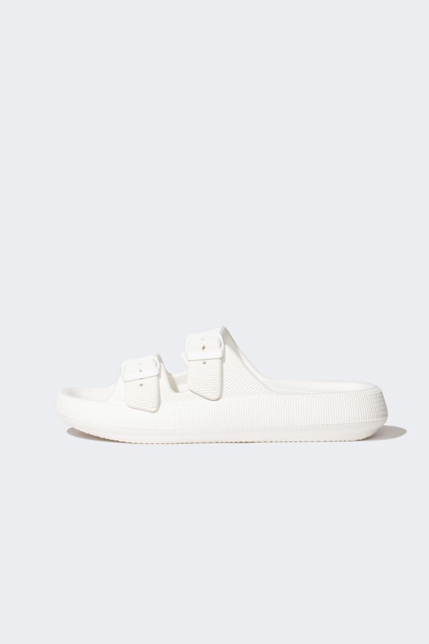 Men White Man High Sole Double Banded Eva Slippers