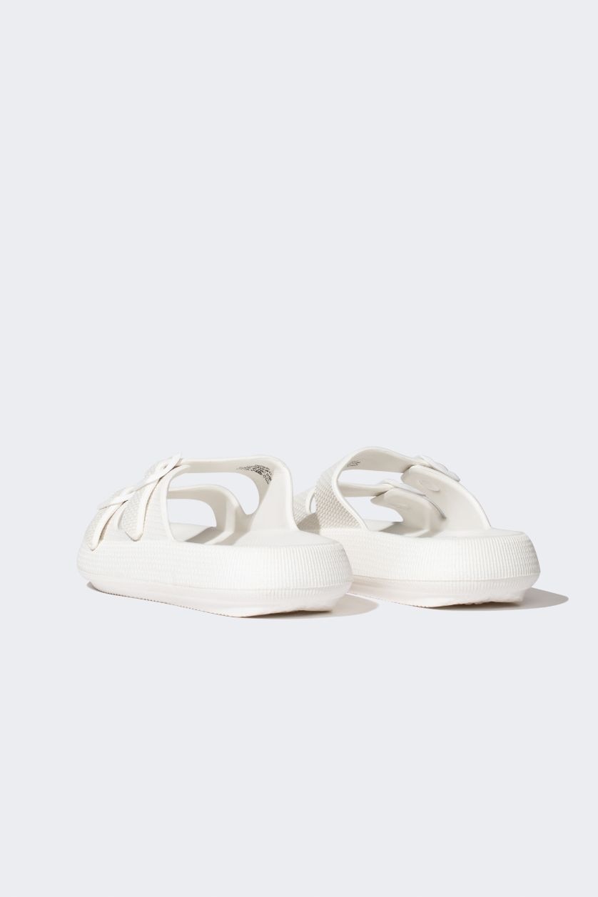 Men White Man High Sole Double Banded Eva Slippers