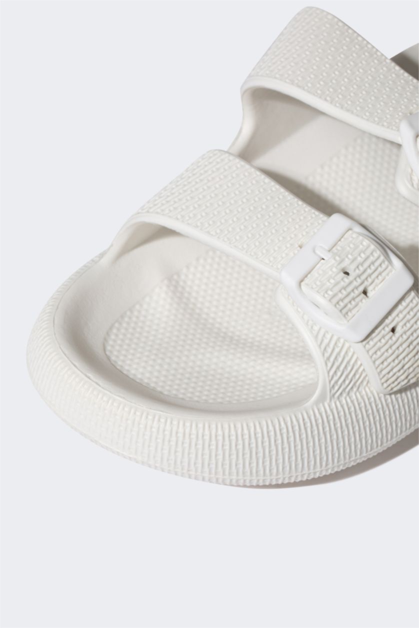 Men White Man High Sole Double Banded Eva Slippers