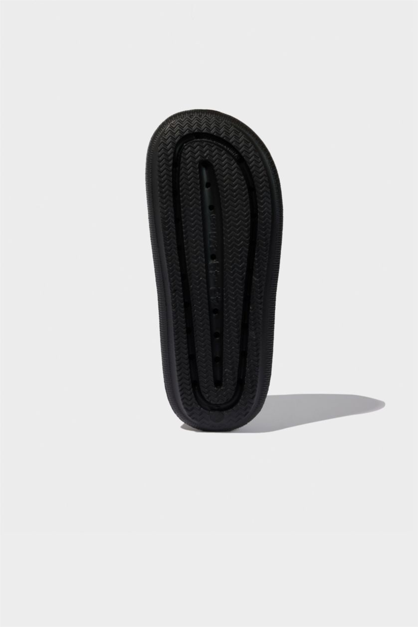 Man Black Man High Sole Double Strap Slippers