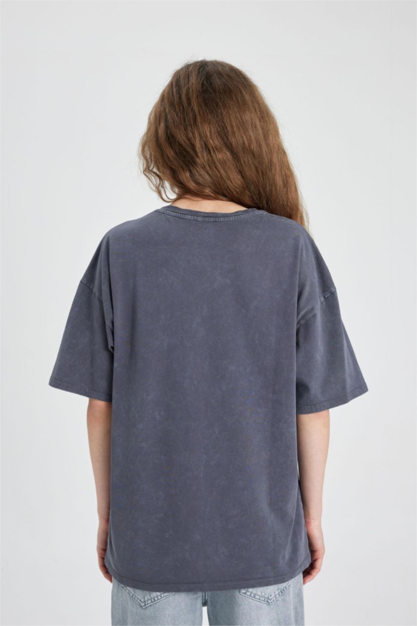 Женщины Антрацит Футболка оверсайз Nirvana с принтом