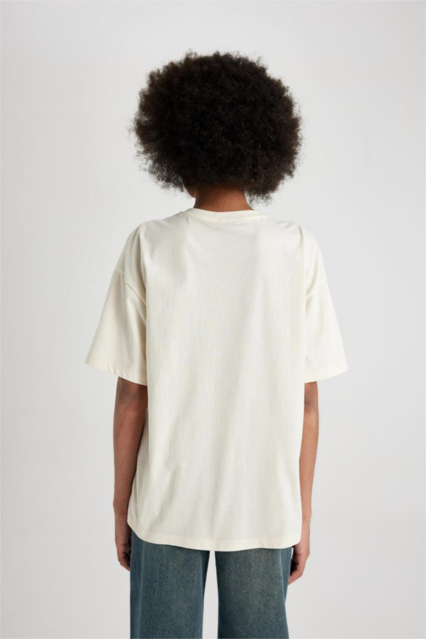 WOMAN Ecru Unisex Kurt Cobain Oversize Short Sleeve T-Shirt