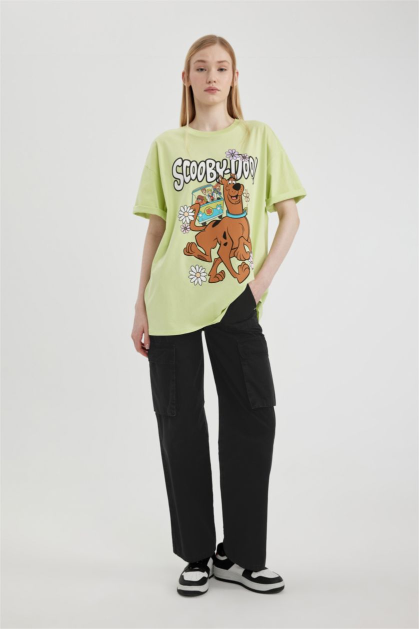 WOMAN Light Green Oversize Fit Short Sleeve T-Shirt
