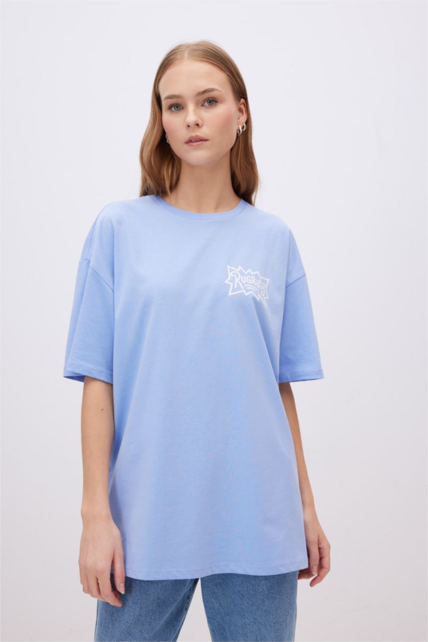 Женщины Голубрй Футболка оверсайз Rugrats, Coool