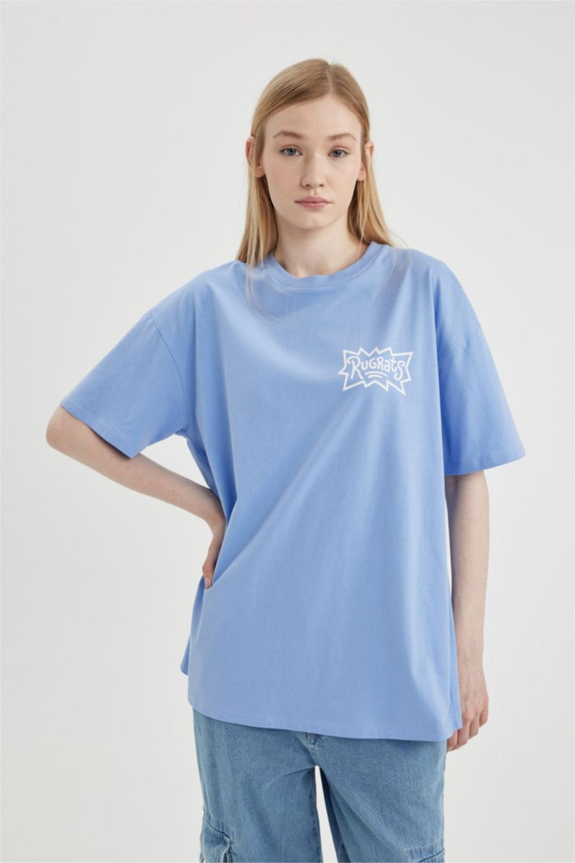 Женщины Голубрй Футболка оверсайз Rugrats, Coool