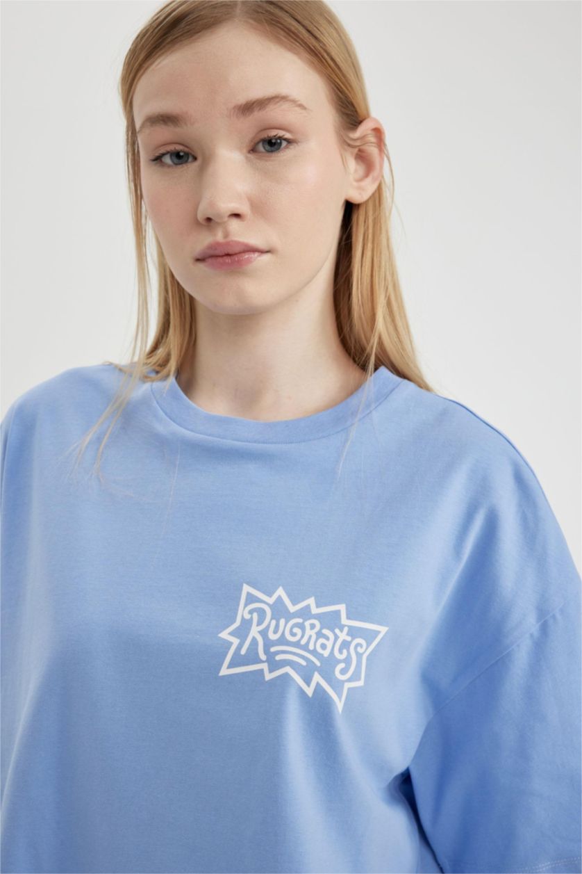 Женщины Голубрй Футболка оверсайз Rugrats, Coool