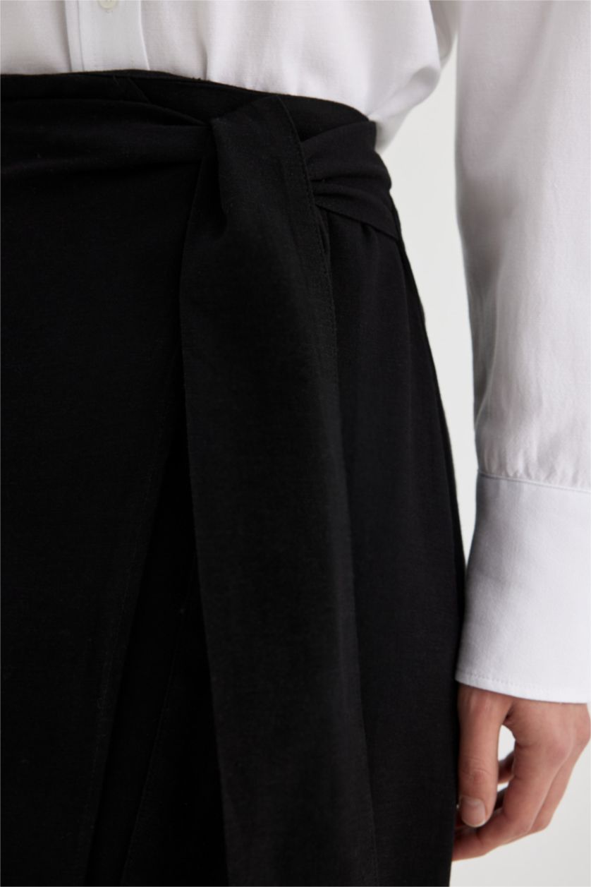 Kadın Siyah Anvelop Uzun Boy Etek