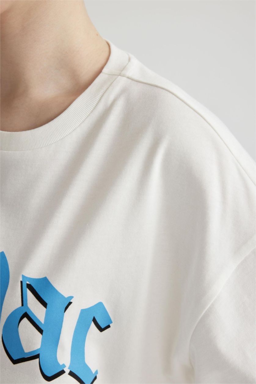 WOMAN White Unisex Cool Tupac Shakur Oversize Crew Neck T-Shirt